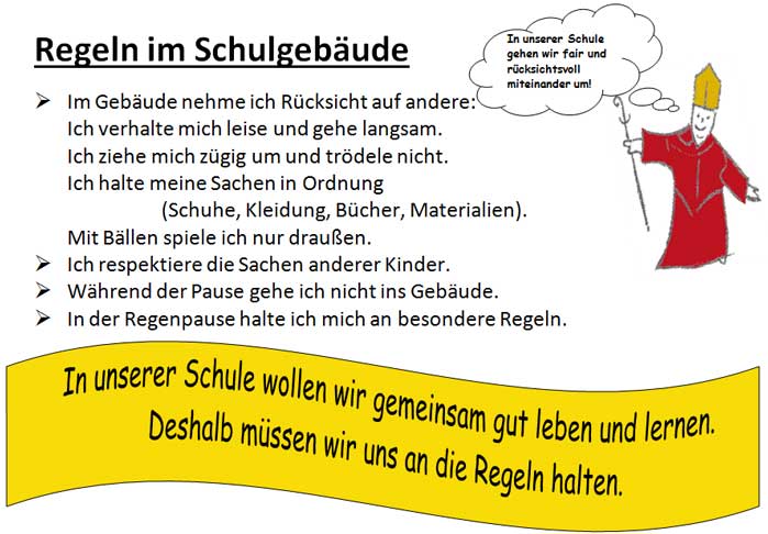 Schulordnung - Regeln im Gebäude
