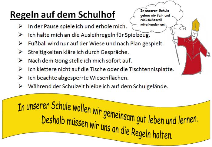 Schulordnung - Regeln auf dem Schulhof